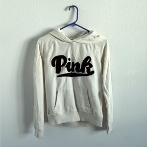 PINK Victorias Secret‎ Women’s Cream Hoodie Size Small